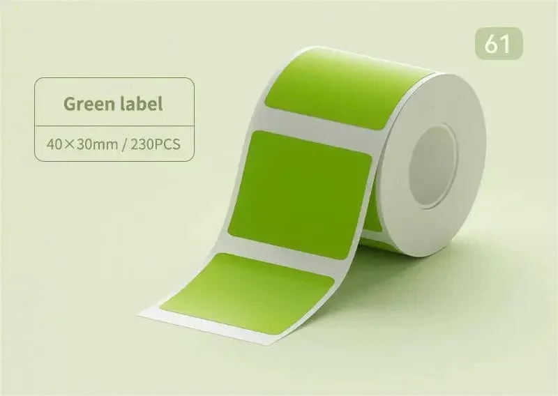 Niimbot B21/B1/B3S Thermo-Etikettenaufkleberpapier, bedruckbar, weiß, 20–50 mm Breite, Kleidungsetikett, Warenpreis, Lebensmittel, selbstklebend