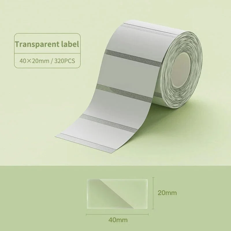 Niimbot B21/B1/B3S Thermo-Etikettenaufkleberpapier, bedruckbar, weiß, 20–50 mm Breite, Kleidungsetikett, Warenpreis, Lebensmittel, selbstklebend