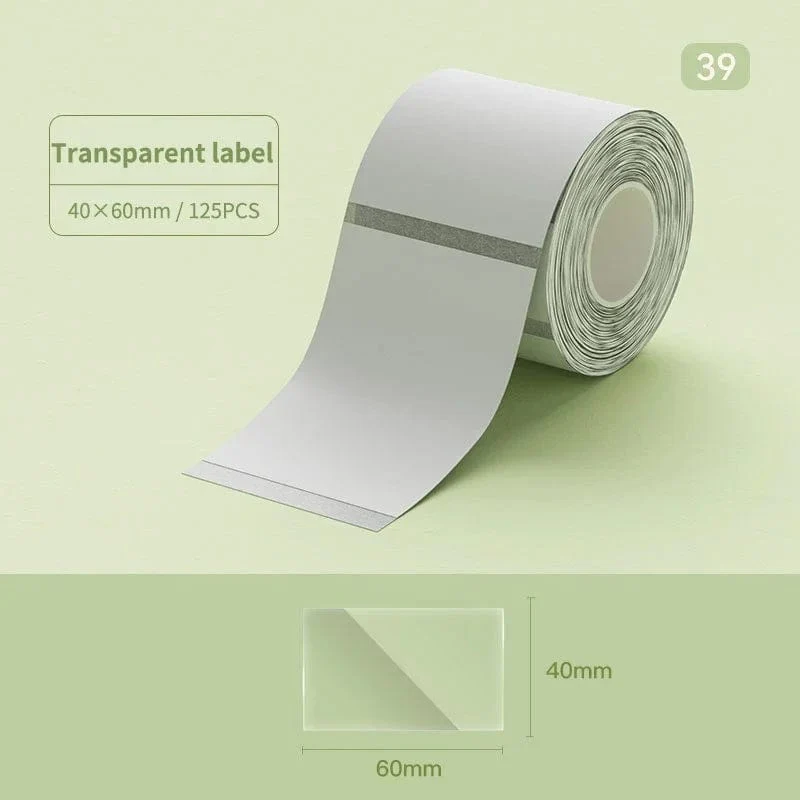 Niimbot B21/B1/B3S Thermo-Etikettenaufkleberpapier, bedruckbar, weiß, 20–50 mm Breite, Kleidungsetikett, Warenpreis, Lebensmittel, selbstklebend