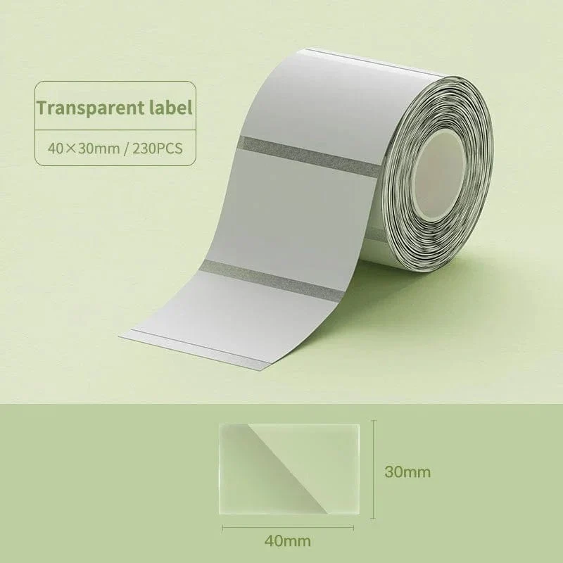 Niimbot B21/B1/B3S Thermo-Etikettenaufkleberpapier, bedruckbar, weiß, 20–50 mm Breite, Kleidungsetikett, Warenpreis, Lebensmittel, selbstklebend