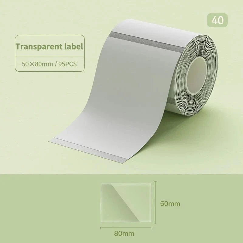 Niimbot B21/B1/B3S Thermo-Etikettenaufkleberpapier, bedruckbar, weiß, 20–50 mm Breite, Kleidungsetikett, Warenpreis, Lebensmittel, selbstklebend