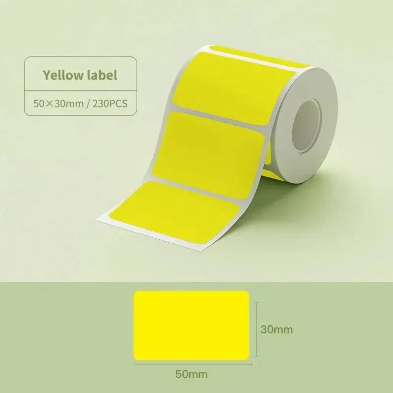 Niimbot B21/B1/B3S Thermo-Etikettenaufkleberpapier, bedruckbar, weiß, 20–50 mm Breite, Kleidungsetikett, Warenpreis, Lebensmittel, selbstklebend
