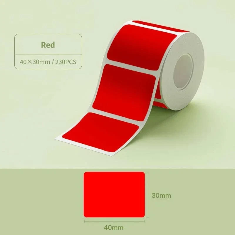 Niimbot B21/B1/B3S Thermo-Etikettenaufkleberpapier, bedruckbar, weiß, 20–50 mm Breite, Kleidungsetikett, Warenpreis, Lebensmittel, selbstklebend