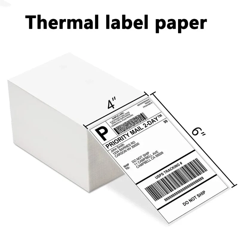 4 "x 6" Thermo-Etikettenpapier 100 x 150 mm 100 Blatt/Stapel Klebeaufkleber für Thermo-Versandetiketten DHL UPS Express Barcode