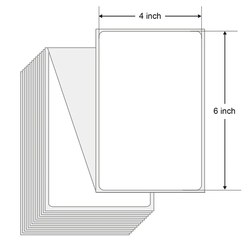 4 "x 6" Thermo-Etikettenpapier 100 x 150 mm 100 Blatt/Stapel Klebeaufkleber für Thermo-Versandetiketten DHL UPS Express Barcode