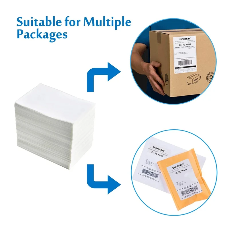 4 "x 6" Thermo-Etikettenpapier 100 x 150 mm 100 Blatt/Stapel Klebeaufkleber für Thermo-Versandetiketten DHL UPS Express Barcode