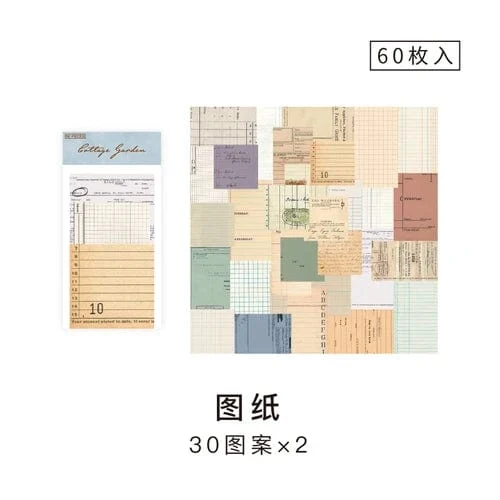 60 Pcs Papier Pack Romantische Vintage Floral Muster Retro Papier Für Scrapbooking Tagebuch Journal Planer