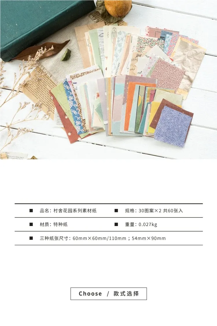 60 Pcs Papier Pack Romantische Vintage Floral Muster Retro Papier Für Scrapbooking Tagebuch Journal Planer