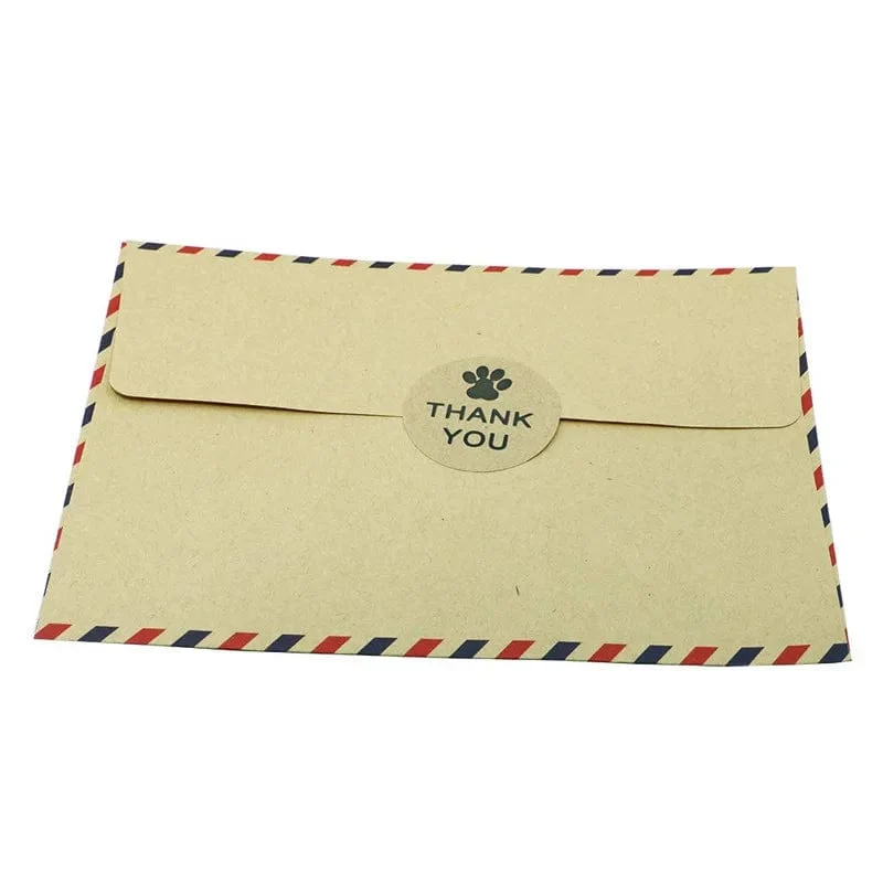 50-500 stücke Natürliche Kraft Papier Danke Aufkleber Siegel Etiketten Hund Pfote Druck 1 Zoll Geschenk Verpackung Schreibwaren