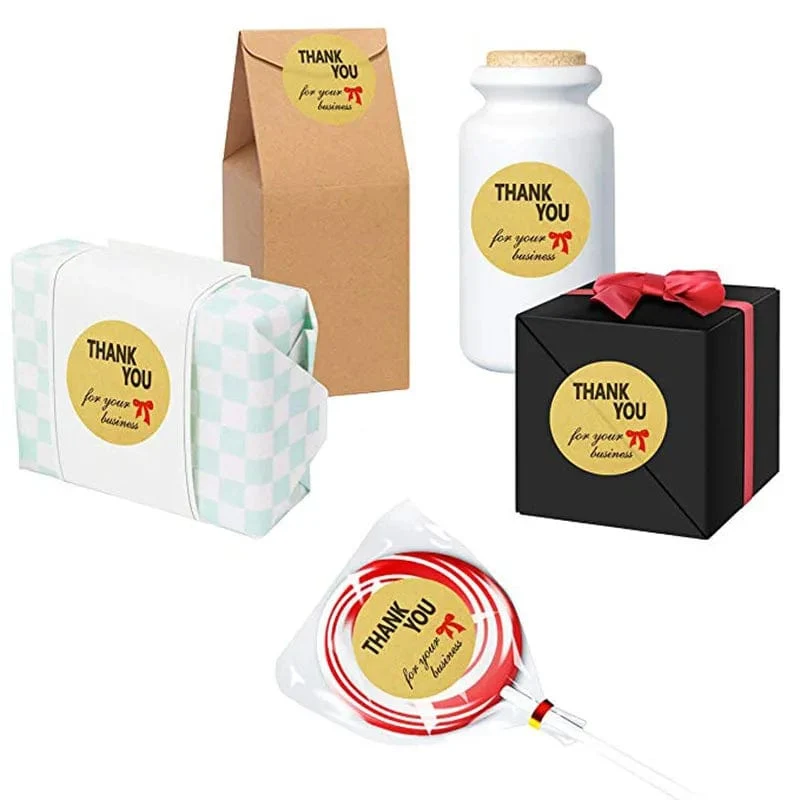50-500 stücke Natürliche Kraft Papier Danke Aufkleber Siegel Etiketten Hund Pfote Druck 1 Zoll Geschenk Verpackung Schreibwaren