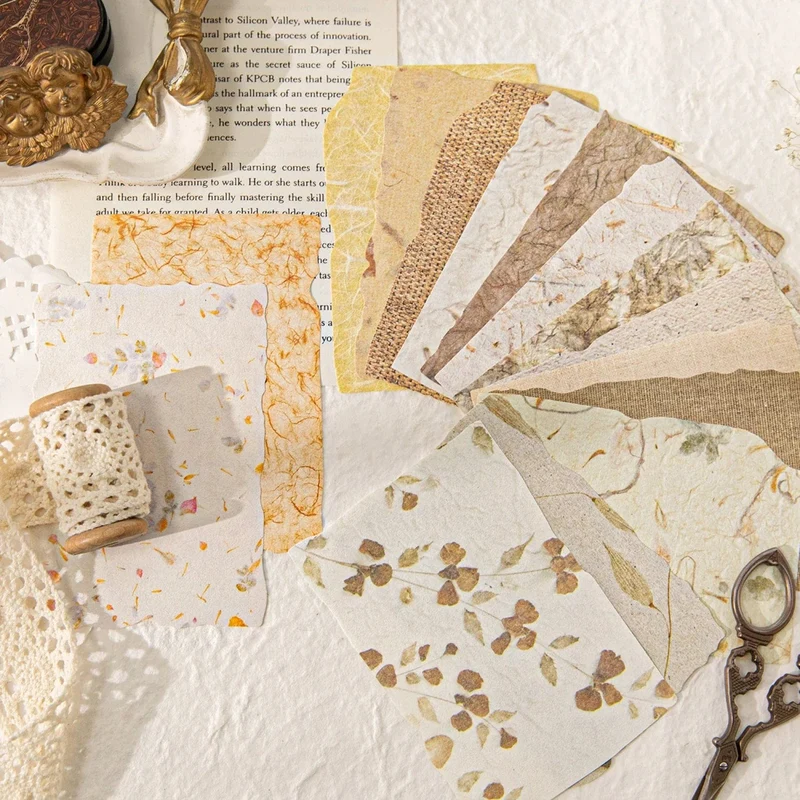 Journamm 28 Stück Vintage Reliefs Texturpapier DIY Scrapbooking Collage Materialien Dekor Junk Journal Ästhetik Scrapbook Papier