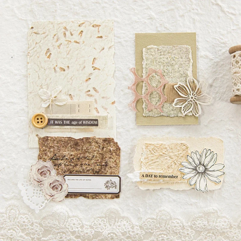 Journamm 28 Stück Vintage Reliefs Texturpapier DIY Scrapbooking Collage Materialien Dekor Junk Journal Ästhetik Scrapbook Papier