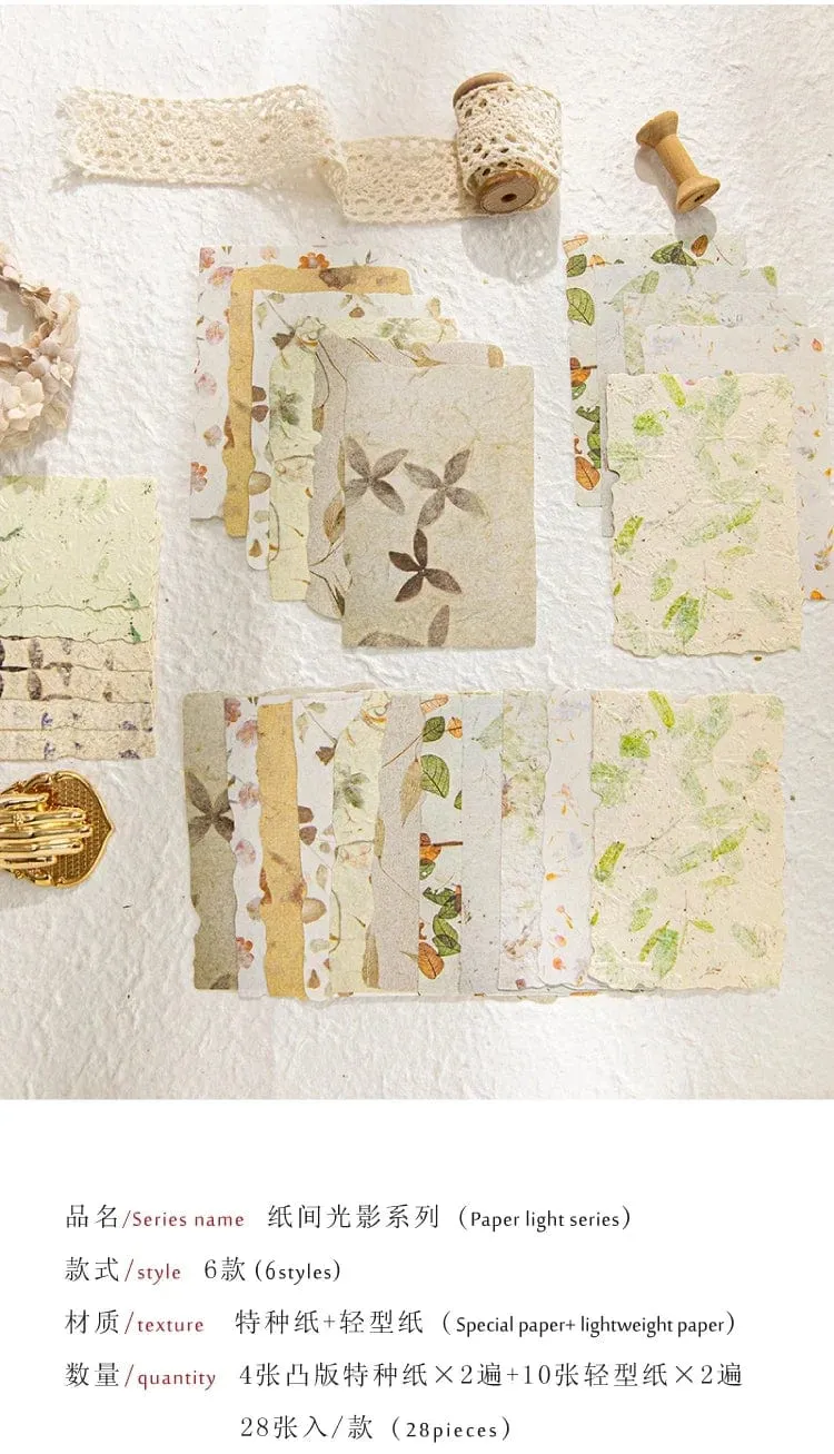 Journamm 28 Stück Vintage Reliefs Texturpapier DIY Scrapbooking Collage Materialien Dekor Junk Journal Ästhetik Scrapbook Papier