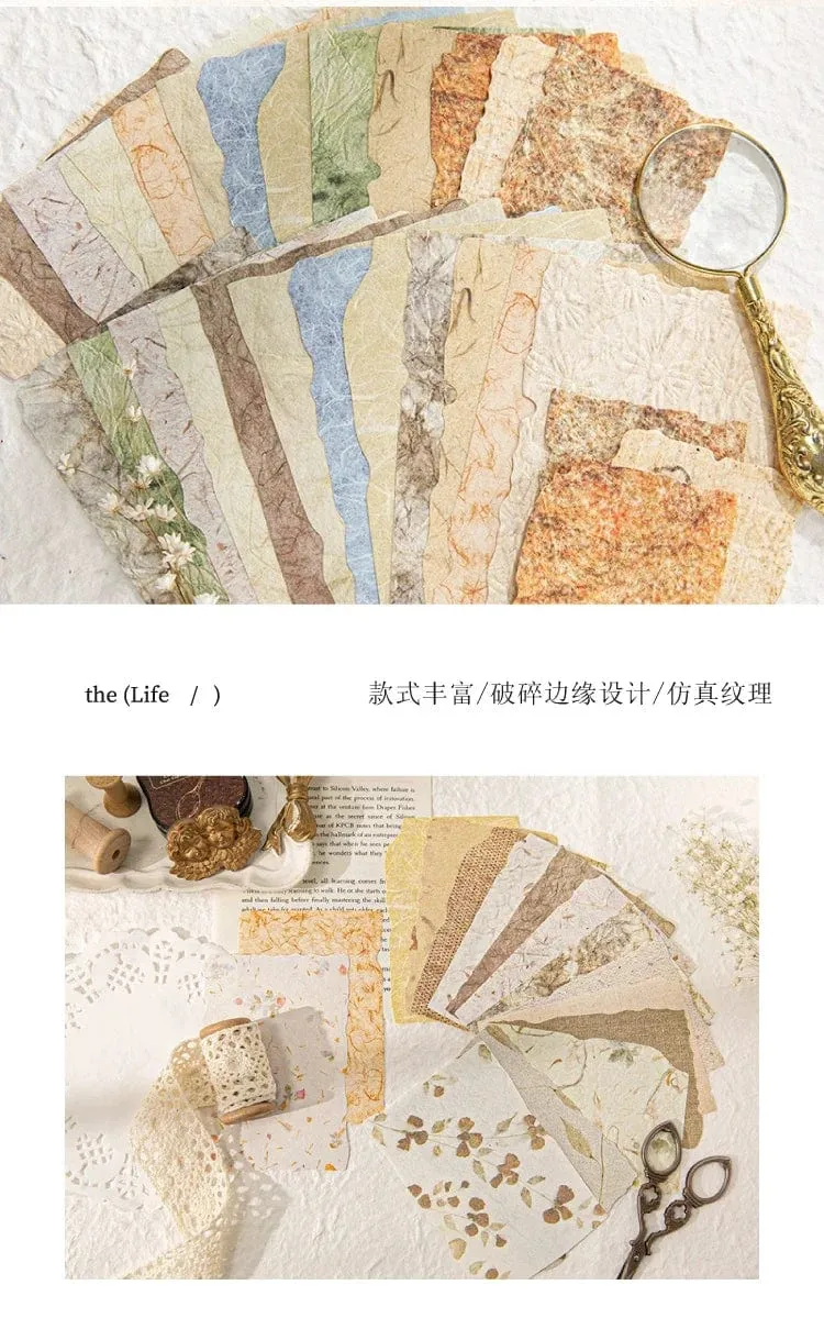 Journamm 28 Stück Vintage Reliefs Texturpapier DIY Scrapbooking Collage Materialien Dekor Junk Journal Ästhetik Scrapbook Papier
