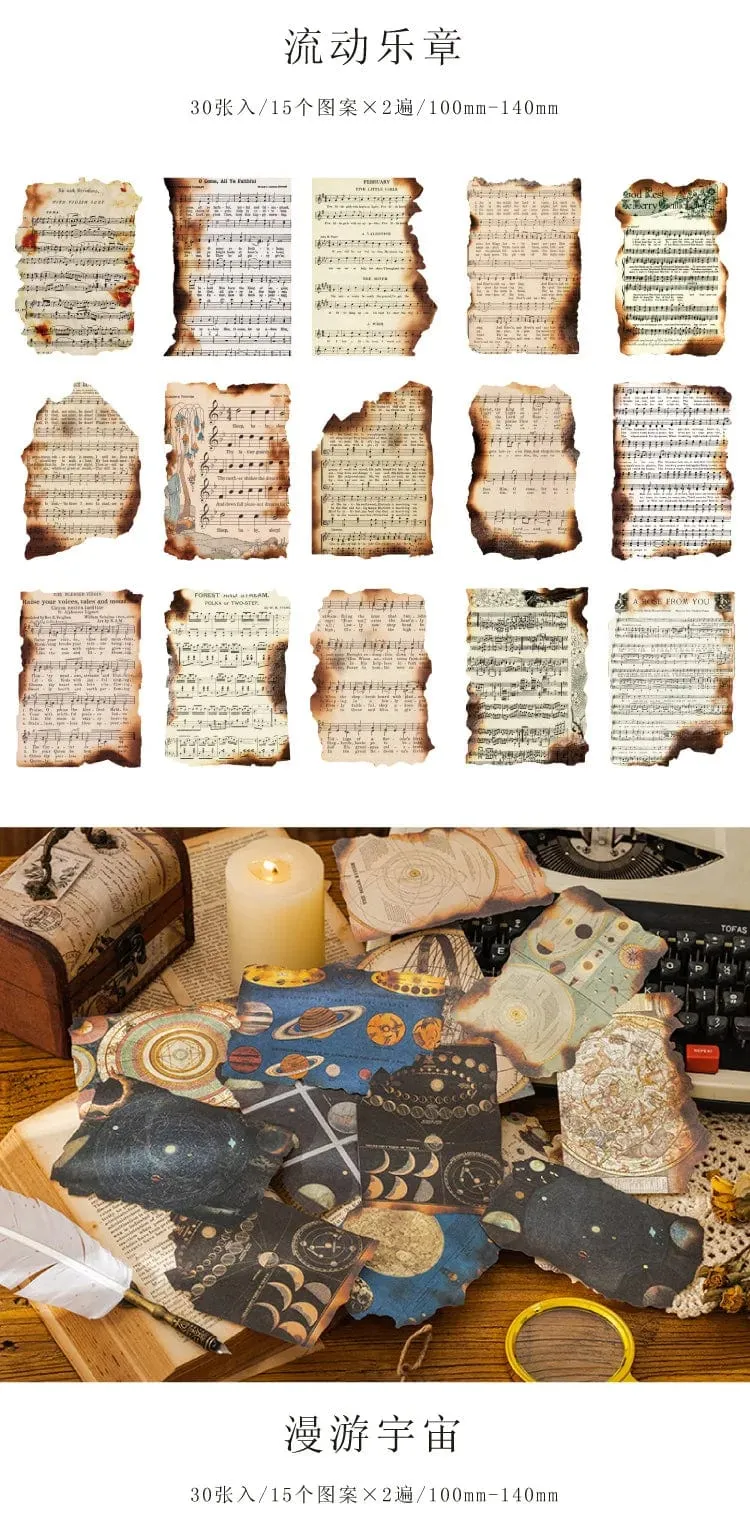 30 Pcs Vintage Journaling Scrapbooking Material Papier Ästhetische Dekorative Handwerk Papier Antike Retro Stil Für Tagebuch Journaling