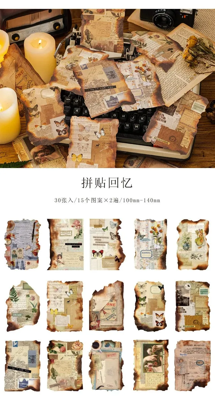 30 Pcs Vintage Journaling Scrapbooking Material Papier Ästhetische Dekorative Handwerk Papier Antike Retro Stil Für Tagebuch Journaling