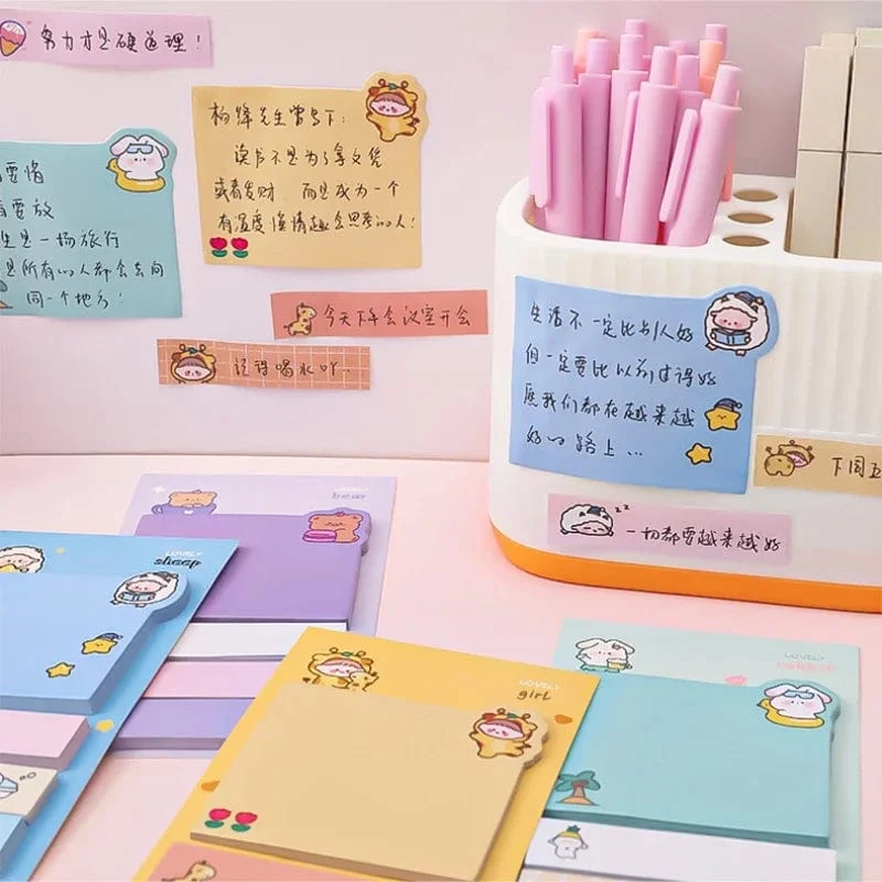 Kawaii Papier Haftnotizen Kreative Notizblock Notizblöcke Büro Schule Schreibwaren Klebeaufkleber Posted it Haftnotizblöcke