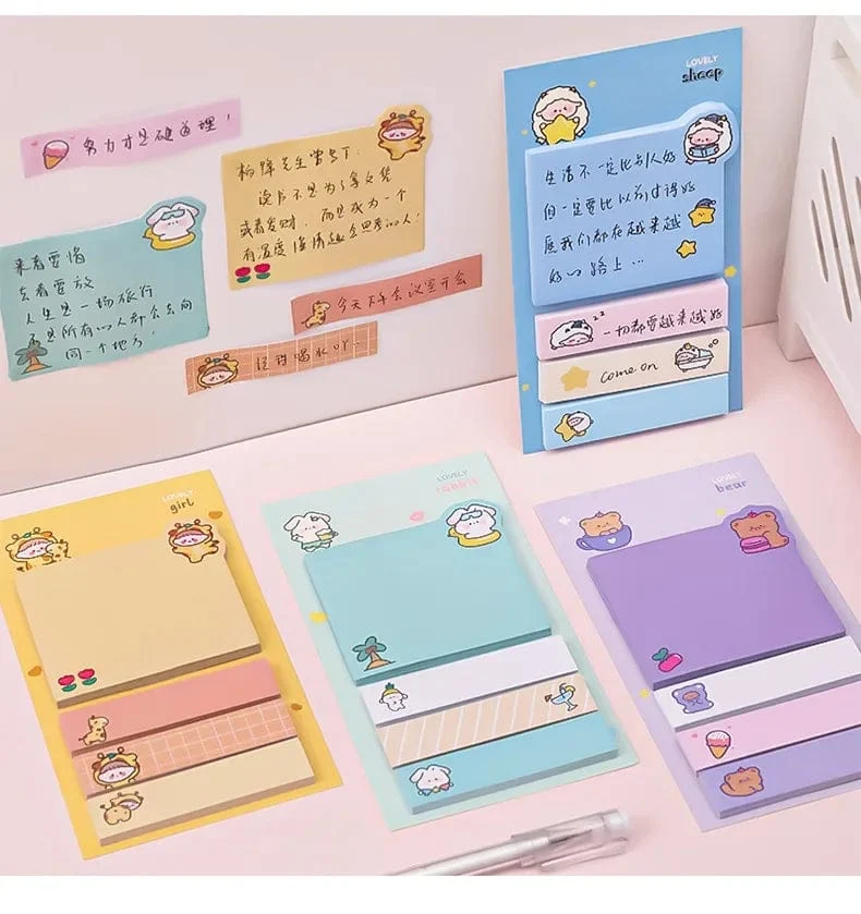 Kawaii Papier Haftnotizen Kreative Notizblock Notizblöcke Büro Schule Schreibwaren Klebeaufkleber Posted it Haftnotizblöcke