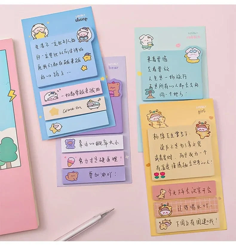 Kawaii Papier Haftnotizen Kreative Notizblock Notizblöcke Büro Schule Schreibwaren Klebeaufkleber Posted it Haftnotizblöcke