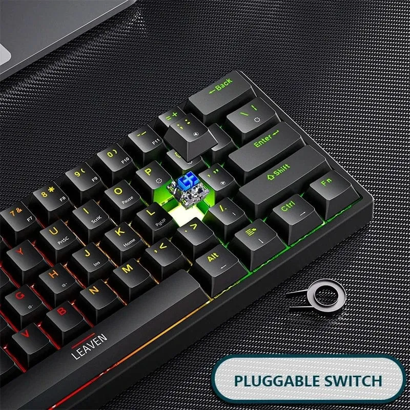 K620 Mini-RGB-Gaming-Mechanische Tastatur mit Hintergrundbeleuchtung, Gamer-Mechaniker-Kit, 60 Prozent DIY, benutzerdefinierte PBT-Tastenkappe, Hotswap, Rosa, Weiß, USB, PC