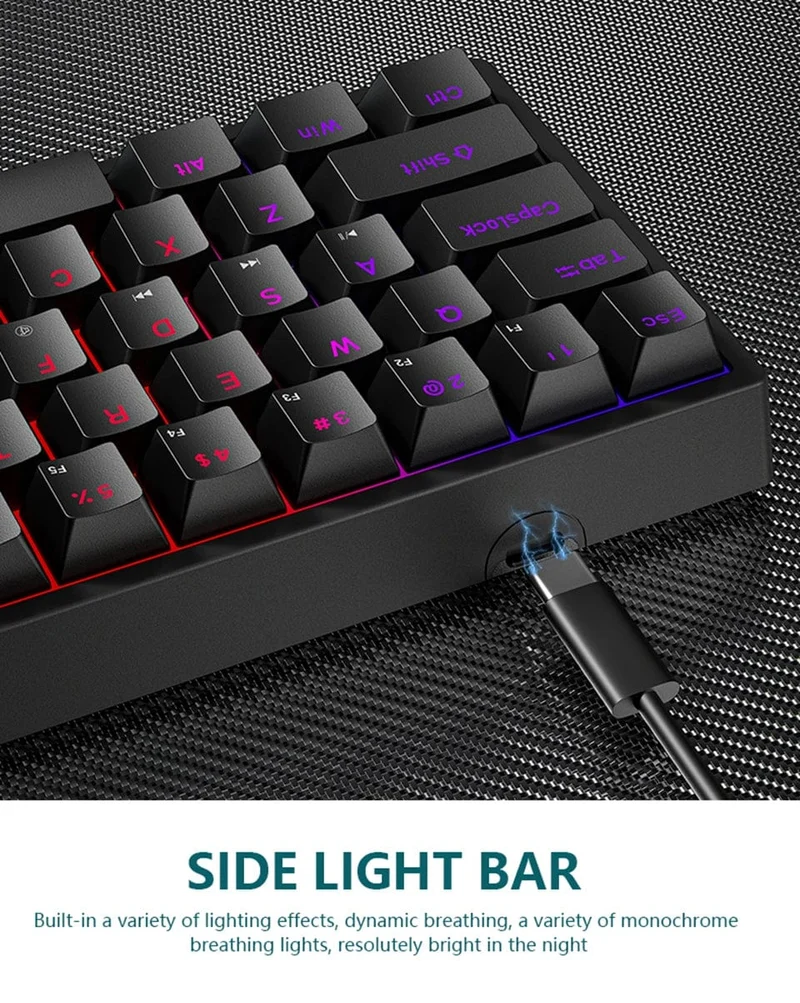 K620 Mini-RGB-Gaming-Mechanische Tastatur mit Hintergrundbeleuchtung, Gamer-Mechaniker-Kit, 60 Prozent DIY, benutzerdefinierte PBT-Tastenkappe, Hotswap, Rosa, Weiß, USB, PC