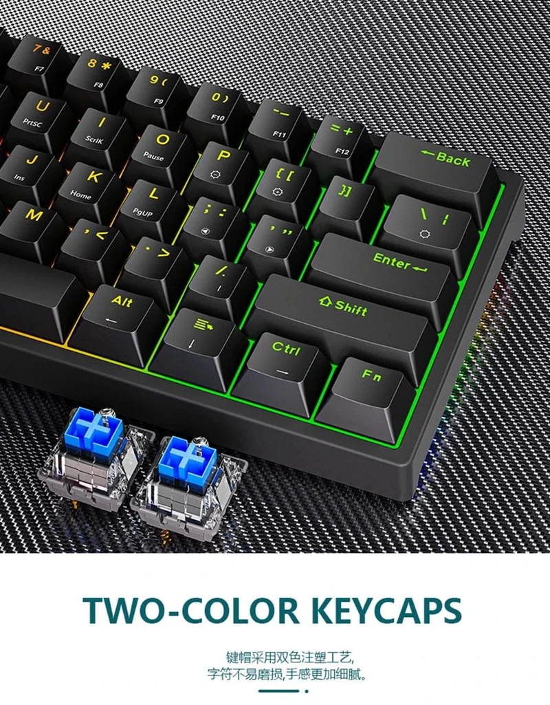 K620 Mini-RGB-Gaming-Mechanische Tastatur mit Hintergrundbeleuchtung, Gamer-Mechaniker-Kit, 60 Prozent DIY, benutzerdefinierte PBT-Tastenkappe, Hotswap, Rosa, Weiß, USB, PC