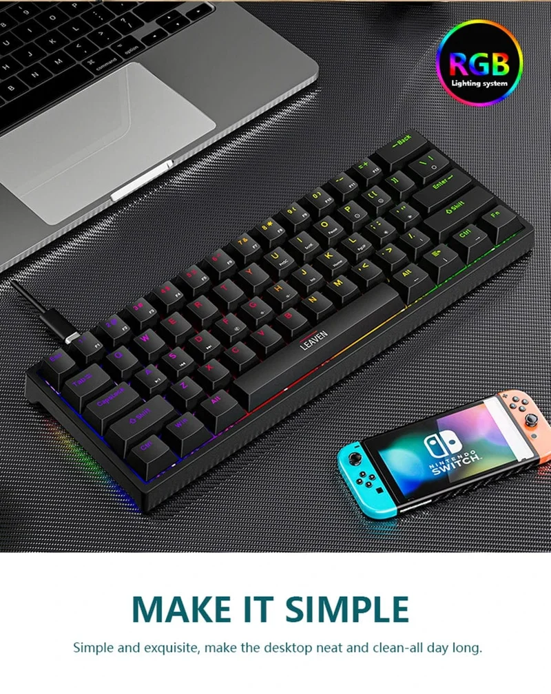 K620 Mini-RGB-Gaming-Mechanische Tastatur mit Hintergrundbeleuchtung, Gamer-Mechaniker-Kit, 60 Prozent DIY, benutzerdefinierte PBT-Tastenkappe, Hotswap, Rosa, Weiß, USB, PC