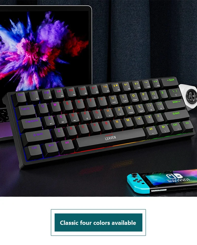 K620 Mini-RGB-Gaming-Mechanische Tastatur mit Hintergrundbeleuchtung, Gamer-Mechaniker-Kit, 60 Prozent DIY, benutzerdefinierte PBT-Tastenkappe, Hotswap, Rosa, Weiß, USB, PC