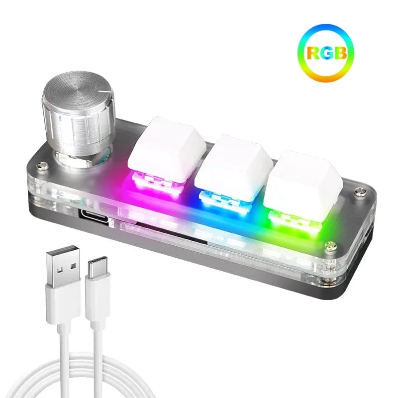 USB-Makro, benutzerdefinierte Mini-Tastatur, 12 Tasten, 2 Knöpfe, Programmierung, DIY, mechanische Tastatur, Gaming, Zeichenschalter, tragbare Hot-Swap-Tastatur