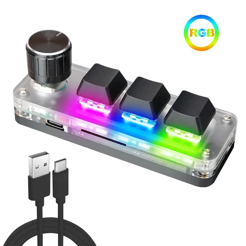 USB-Makro, benutzerdefinierte Mini-Tastatur, 12 Tasten, 2 Knöpfe, Programmierung, DIY, mechanische Tastatur, Gaming, Zeichenschalter, tragbare Hot-Swap-Tastatur