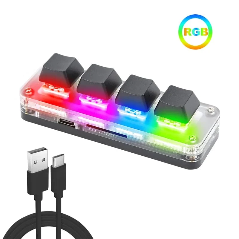 USB-Makro, benutzerdefinierte Mini-Tastatur, 12 Tasten, 2 Knöpfe, Programmierung, DIY, mechanische Tastatur, Gaming, Zeichenschalter, tragbare Hot-Swap-Tastatur