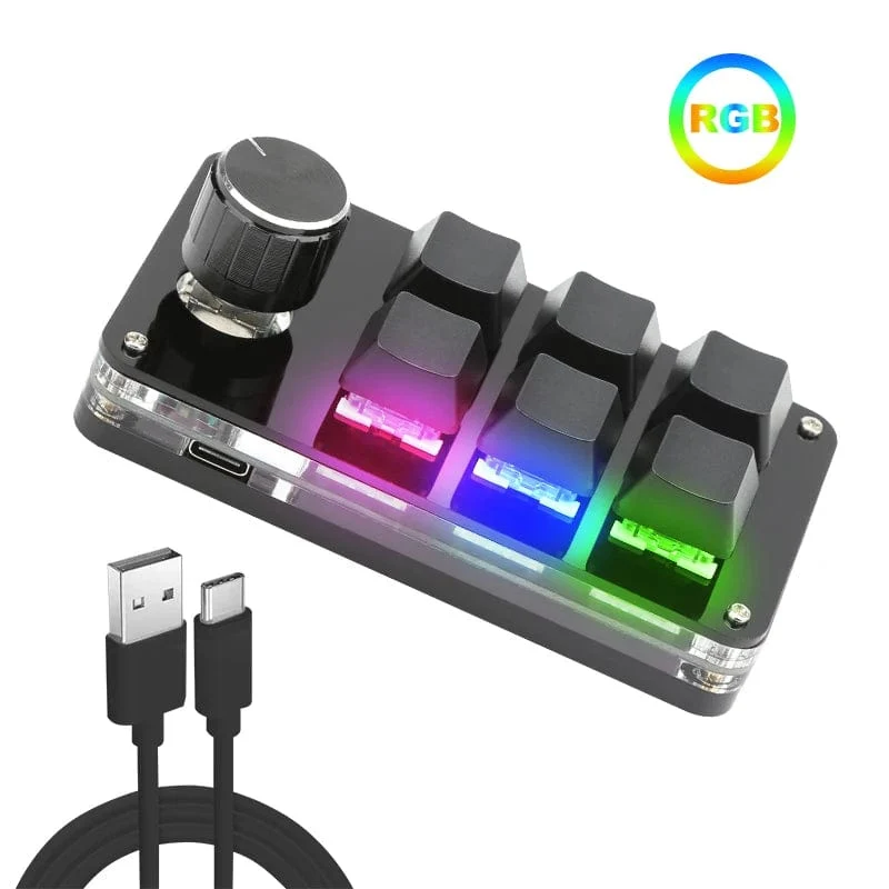 USB-Makro, benutzerdefinierte Mini-Tastatur, 12 Tasten, 2 Knöpfe, Programmierung, DIY, mechanische Tastatur, Gaming, Zeichenschalter, tragbare Hot-Swap-Tastatur
