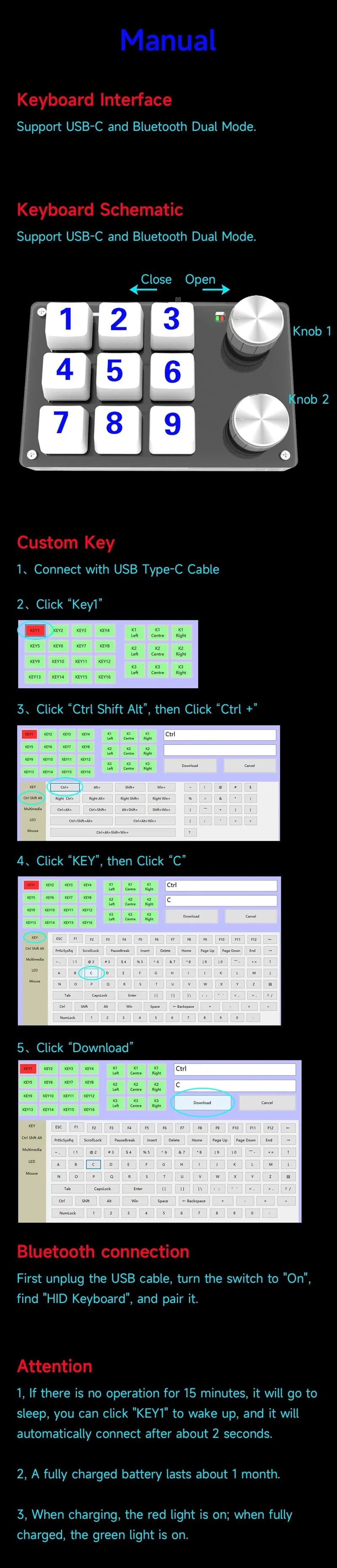 USB-Makro, benutzerdefinierte Mini-Tastatur, 12 Tasten, 2 Knöpfe, Programmierung, DIY, mechanische Tastatur, Gaming, Zeichenschalter, tragbare Hot-Swap-Tastatur