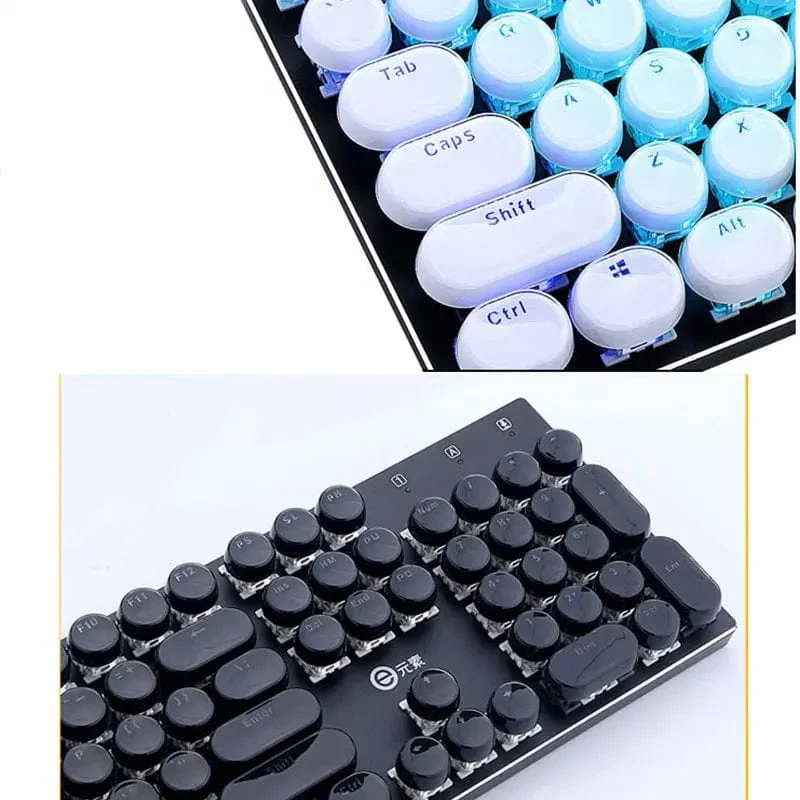 Durchscheinende Tastenkappen, 104 Tasten-Layout, niedriges Profil, weiße Tastenkappen, DIY, schwarze Hintergrundbeleuchtung, Kristallrand für mechanische Tastatur