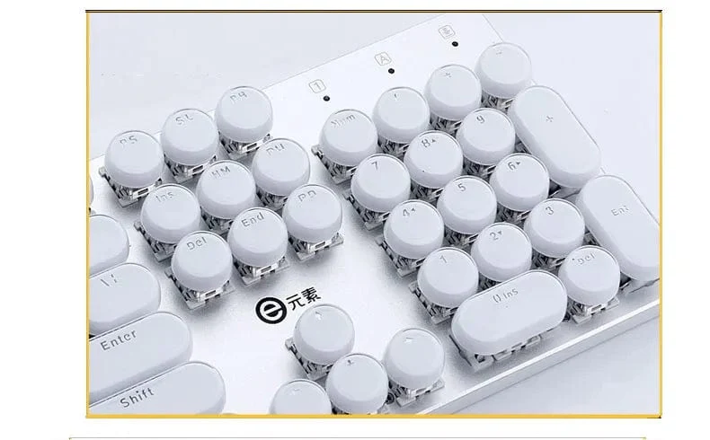 Durchscheinende Tastenkappen, 104 Tasten-Layout, niedriges Profil, weiße Tastenkappen, DIY, schwarze Hintergrundbeleuchtung, Kristallrand für mechanische Tastatur