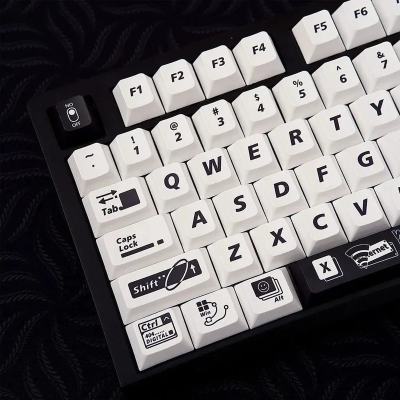139 Tasten Einfaches 404-Themen-Tastenkappen-Set Kirschhöhe PBT Thermische Sublimation DIY für 61 87 98 104 108 Tasten Mechanische Tastatur