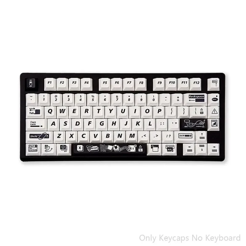 139 Tasten Einfaches 404-Themen-Tastenkappen-Set Kirschhöhe PBT Thermische Sublimation DIY für 61 87 98 104 108 Tasten Mechanische Tastatur