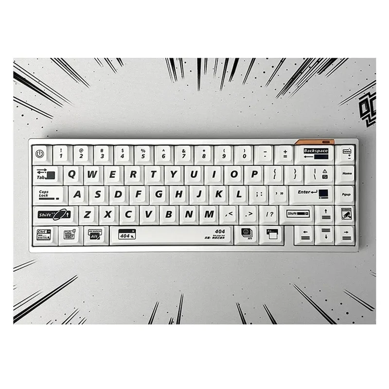 139 Tasten Einfaches 404-Themen-Tastenkappen-Set Kirschhöhe PBT Thermische Sublimation DIY für 61 87 98 104 108 Tasten Mechanische Tastatur