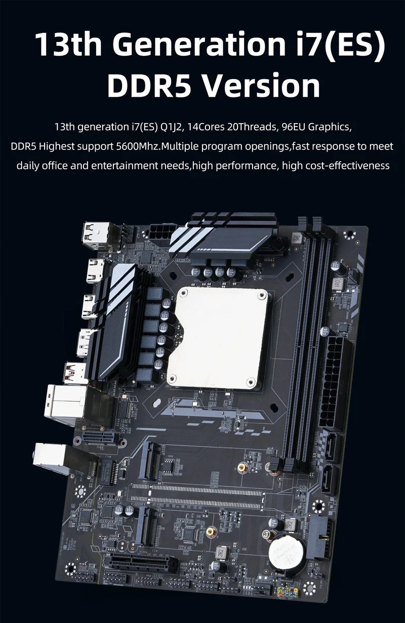 ATX DIY Desktop-Motherboard mit Onboard 13. Kit Interposer Core CPU Q1J2 (i7 ES 0000) 14C20T Iris Xe Grafik DDR5 RAM