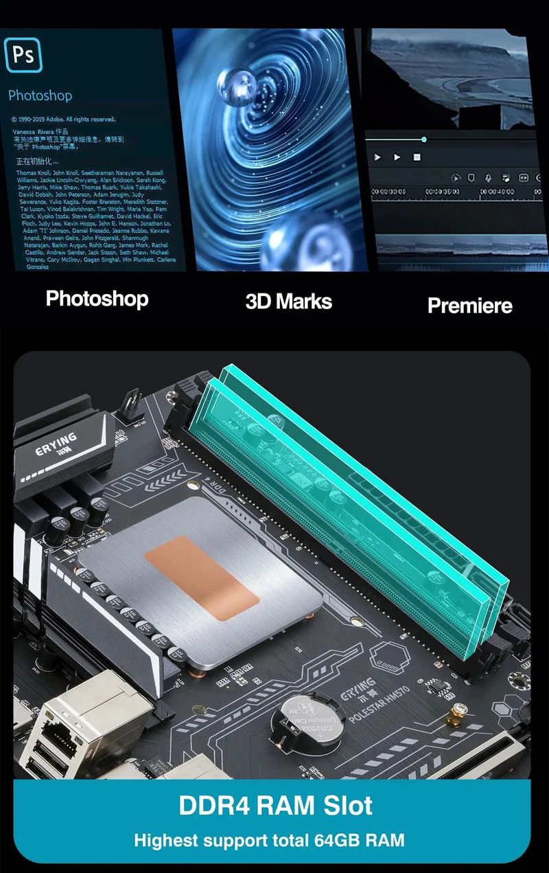 ERYING DIY-Desktop-Motherboard mit integrierter 11. Core-CPU 0000 ES 1.8 GHz-4.5 GHz 6C12T 18 MB Cache (siehe i7 11600H) Gaming-PC