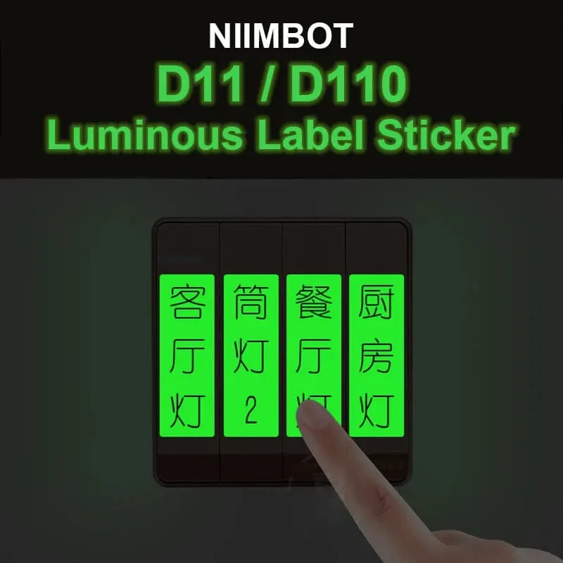 Niimbot D11 Etikettenpapier, leuchtender Etikettenaufkleber, 13 x 35 mm, für Niimbot D110 D11 Etikettiermaschine, selbstklebendes Papier zum Bedrucken von Bändern