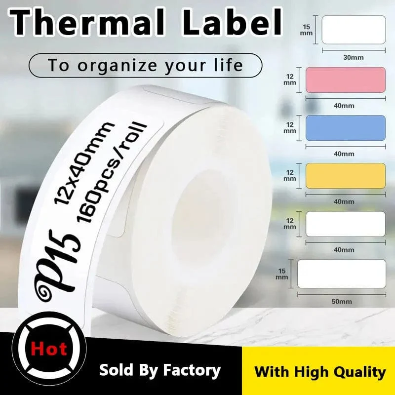 Thermische Label Papier Aufkleber Selbst-Adhesive Für Tragbare Drucker Phomemo D30 D30S D35 Marklife P15 Wasserdicht Kratz-Beständig