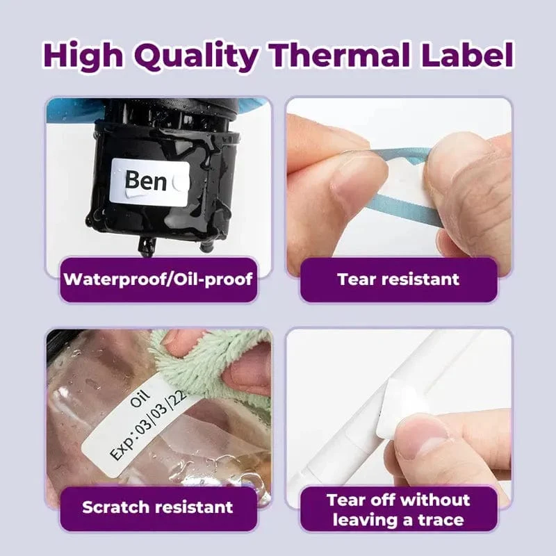 Thermische Label Papier Aufkleber Selbst-Adhesive Für Tragbare Drucker Phomemo D30 D30S D35 Marklife P15 Wasserdicht Kratz-Beständig
