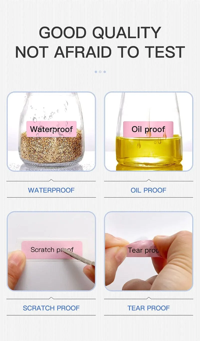 Thermische Label Papier Aufkleber Selbst-Adhesive Für Tragbare Drucker Phomemo D30 D30S D35 Marklife P15 Wasserdicht Kratz-Beständig
