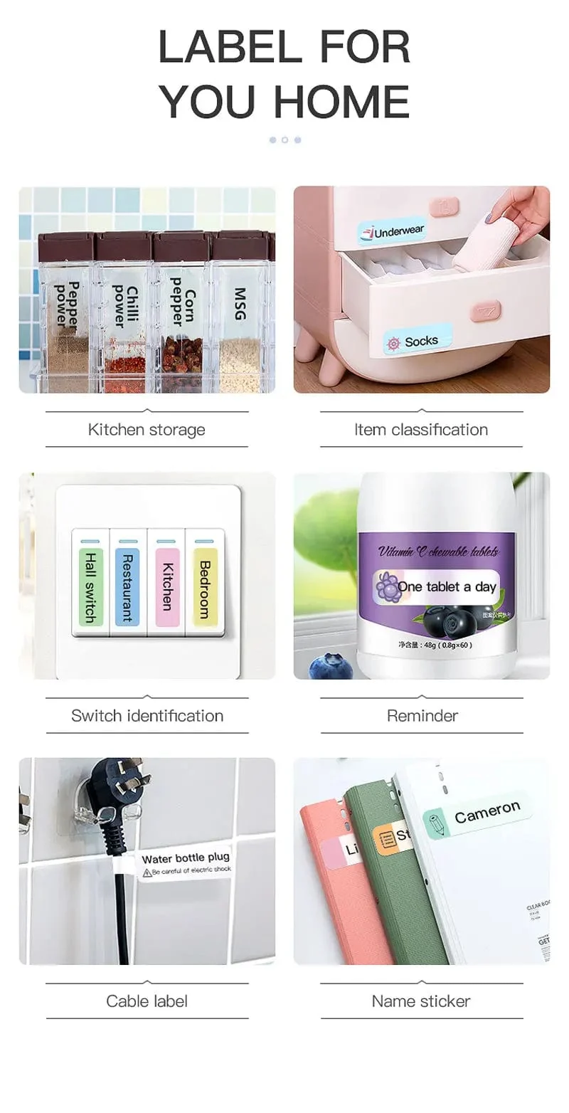 Thermische Label Papier Aufkleber Selbst-Adhesive Für Tragbare Drucker Phomemo D30 D30S D35 Marklife P15 Wasserdicht Kratz-Beständig
