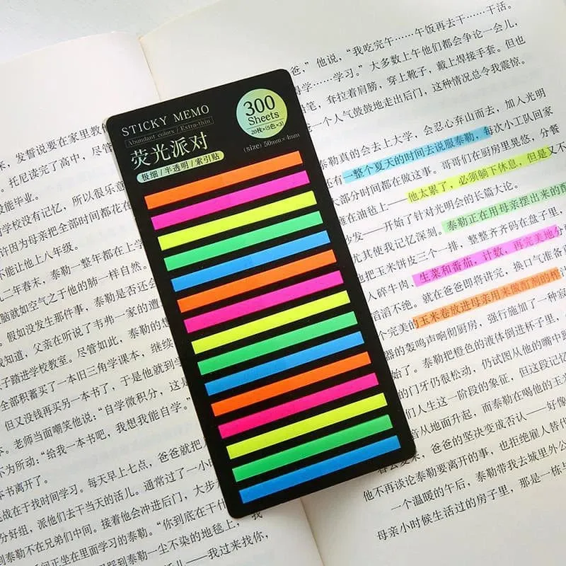 300 Blatt Regenbogen-Farbindex-Notizblock Gepostet Haftnotizen Papieraufkleber Notizblock Lesezeichen Schulbedarf Kawaii Briefpapier