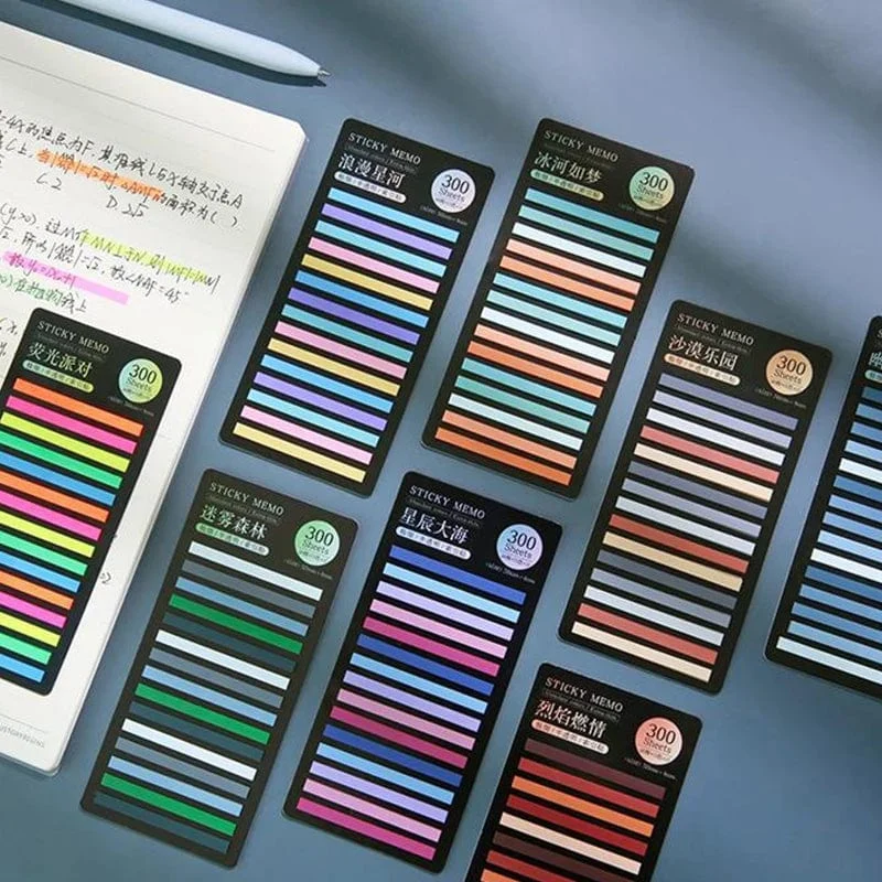 300 Blatt Regenbogen-Farbindex-Notizblock Gepostet Haftnotizen Papieraufkleber Notizblock Lesezeichen Schulbedarf Kawaii Briefpapier