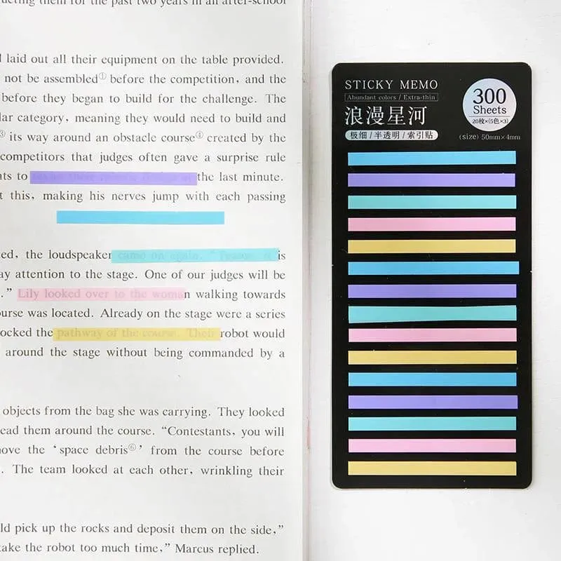 300 Blatt Regenbogen-Farbindex-Notizblock Gepostet Haftnotizen Papieraufkleber Notizblock Lesezeichen Schulbedarf Kawaii Briefpapier