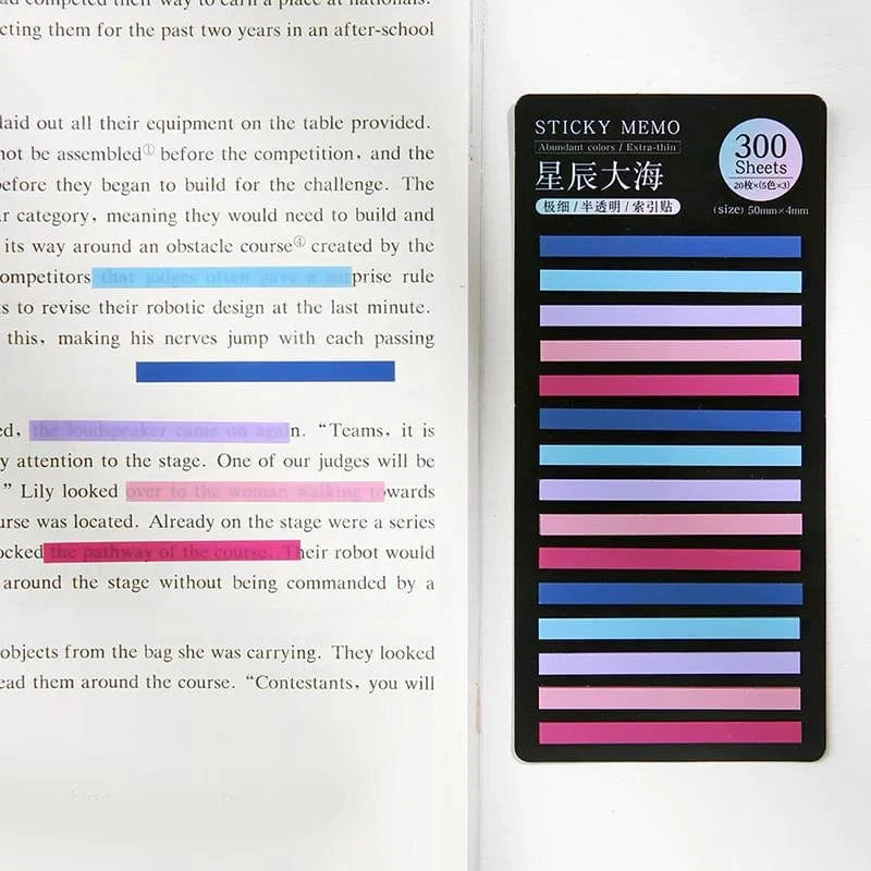 300 Blatt Regenbogen-Farbindex-Notizblock Gepostet Haftnotizen Papieraufkleber Notizblock Lesezeichen Schulbedarf Kawaii Briefpapier