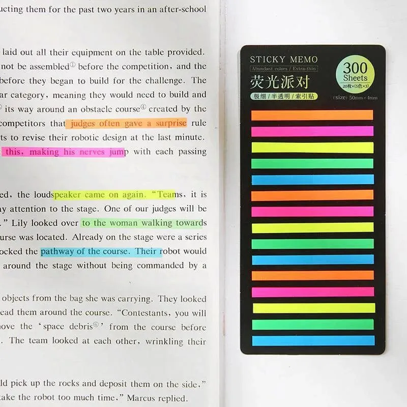 300 Blatt Regenbogen-Farbindex-Notizblock Gepostet Haftnotizen Papieraufkleber Notizblock Lesezeichen Schulbedarf Kawaii Briefpapier